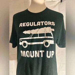 Dark Green REGULATORS Graphic Design T-shirt
